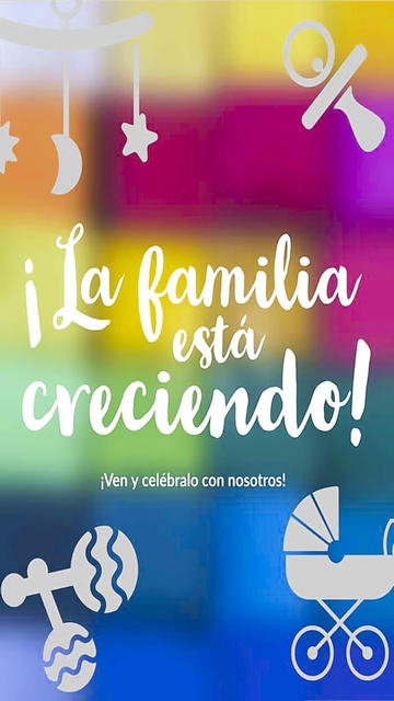 Invitación para baby shower con colorida brillante