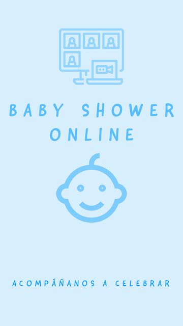 Invitación para baby shower con niño azul, online.