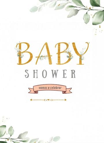 Invitación para baby shower con estilo naturaleza